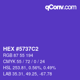 Color code: HEX #5737C2 | qconv.com