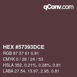 カラーコード: HEX #57393DCE | qconv.com