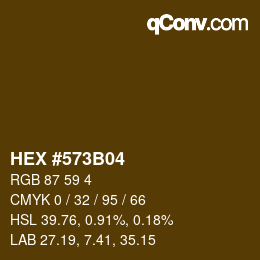 Color code: HEX #573B04 | qconv.com
