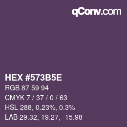 Código de color: HEX #573B5E | qconv.com