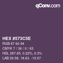 Color code: HEX #573C5E | qconv.com