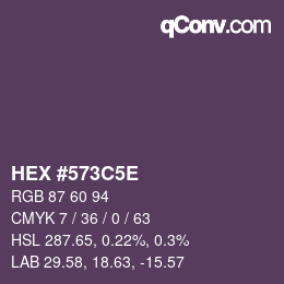 Código de color: HEX #573C5E | qconv.com