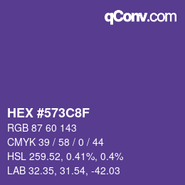 Color code: HEX #573C8F | qconv.com
