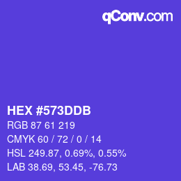 Color code: HEX #573DDB | qconv.com