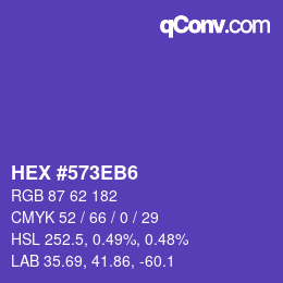 Color code: HEX #573EB6 | qconv.com