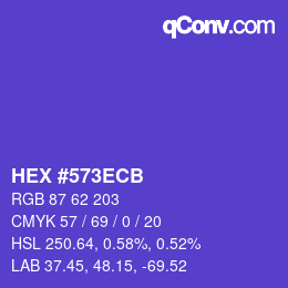 Color code: HEX #573ECB | qconv.com