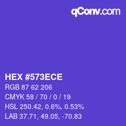 Color code: HEX #573ECE | qconv.com