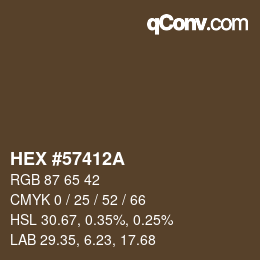 カラーコード: HEX #57412A | qconv.com