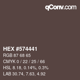 Color code: HEX #574441 | qconv.com