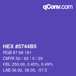 カラーコード: HEX #5744B5 | qconv.com