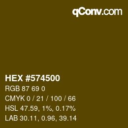 Color code: HEX #574500 | qconv.com