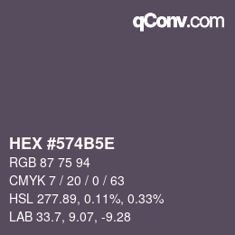 Código de color: HEX #574B5E | qconv.com