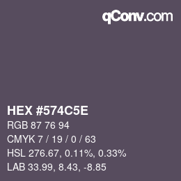Farbcode: HEX #574C5E | qconv.com