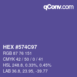 颜色代码: HEX #574C97 | qconv.com
