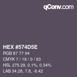Color code: HEX #574D5E | qconv.com