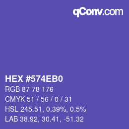 カラーコード: HEX #574EB0 | qconv.com