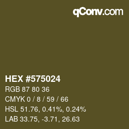 Color code: HEX #575024 | qconv.com