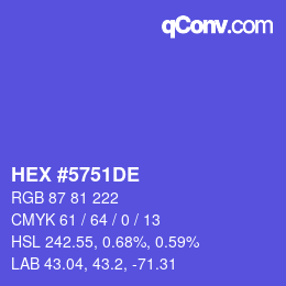 Color code: HEX #5751DE | qconv.com
