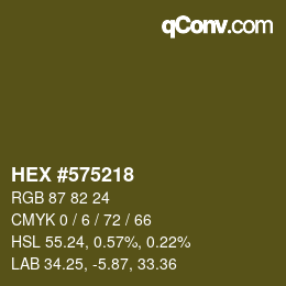 カラーコード: HEX #575218 | qconv.com