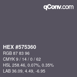Código de color: HEX #575360 | qconv.com