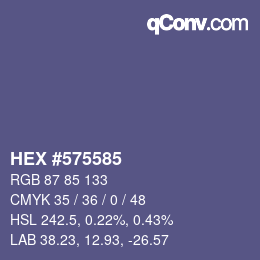 カラーコード: HEX #575585 | qconv.com
