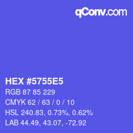 Color code: HEX #5755E5 | qconv.com