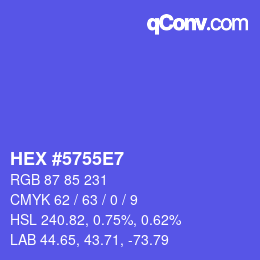 Color code: HEX #5755E7 | qconv.com