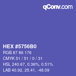 Color code: HEX #5756B0 | qconv.com
