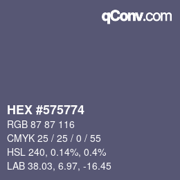 Color code: HEX #575774 | qconv.com