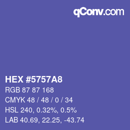 颜色代码: HEX #5757A8 | qconv.com