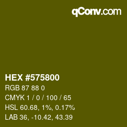 Color code: HEX #575800 | qconv.com