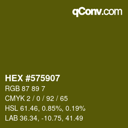 カラーコード: HEX #575907 | qconv.com