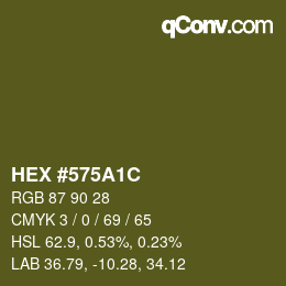 Color code: HEX #575A1C | qconv.com