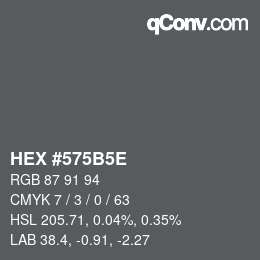 Código de color: HEX #575B5E | qconv.com