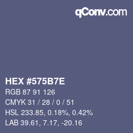 Color code: HEX #575B7E | qconv.com