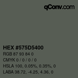 Color code: HEX #575D5400 | qconv.com