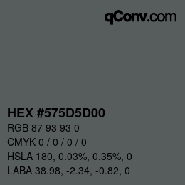 Color code: HEX #575D5D00 | qconv.com
