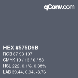 Color code: HEX #575D6B | qconv.com