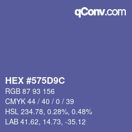 Color code: HEX #575D9C | qconv.com