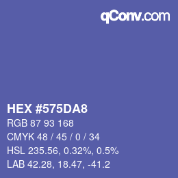 颜色代码: HEX #575DA8 | qconv.com