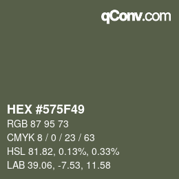 Color code: HEX #575F49 | qconv.com