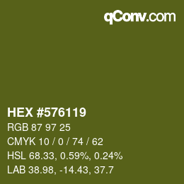 Color code: HEX #576119 | qconv.com