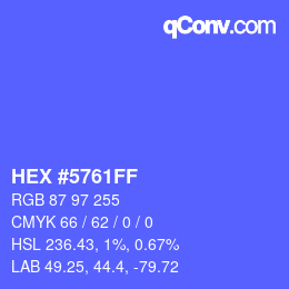 Color code: HEX #5761FF | qconv.com