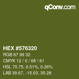 Color code: HEX #576320 | qconv.com