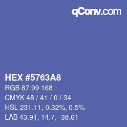颜色代码: HEX #5763A8 | qconv.com
