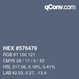 Farbcode: HEX #576479 | qconv.com