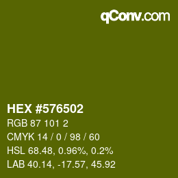 颜色代码: HEX #576502 | qconv.com