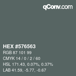 Color code: HEX #576563 | qconv.com