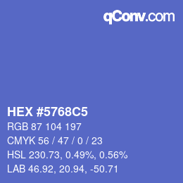 Color code: HEX #5768C5 | qconv.com