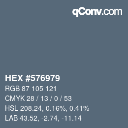 カラーコード: HEX #576979 | qconv.com